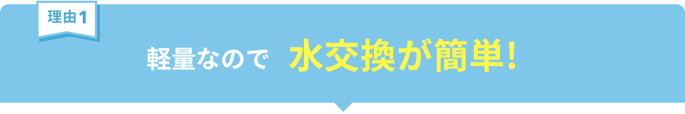 軽量なので水交換が簡単!