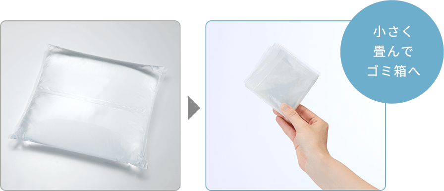 小さく畳んでゴミ箱へ