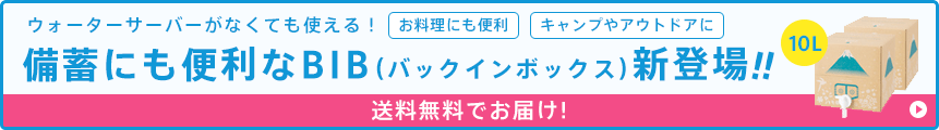 備蓄にも便利なBIB（バックインボックス）新登場