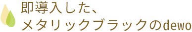 即導入した、メタリックブラックのdewo