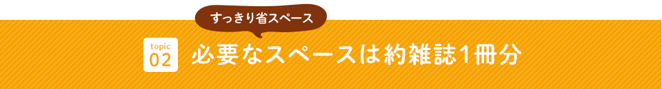 必要なスペースは約雑誌1冊分