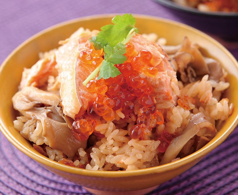 秋鮭と舞茸の炊き込みご飯