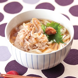 塩麹豚と梅うどん