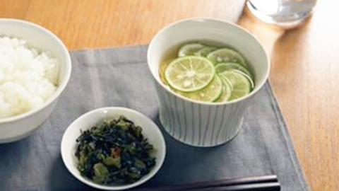 すだちとそうめんの<br>お味噌汁