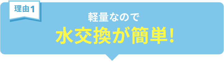 軽量なので水交換が簡単!