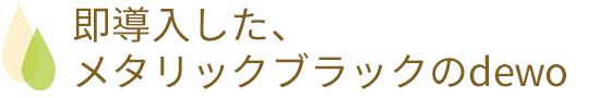 即導入した、メタリックブラックのdewo