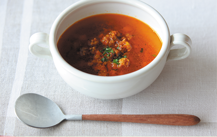 ひき肉のトマトカレースープ玉