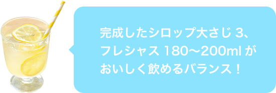 おいしく飲めるバランス!