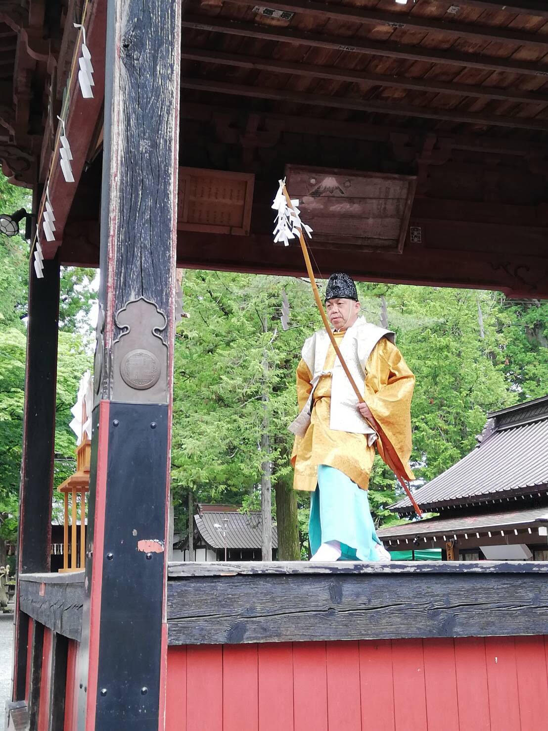 富士山開山の太太神楽の様子