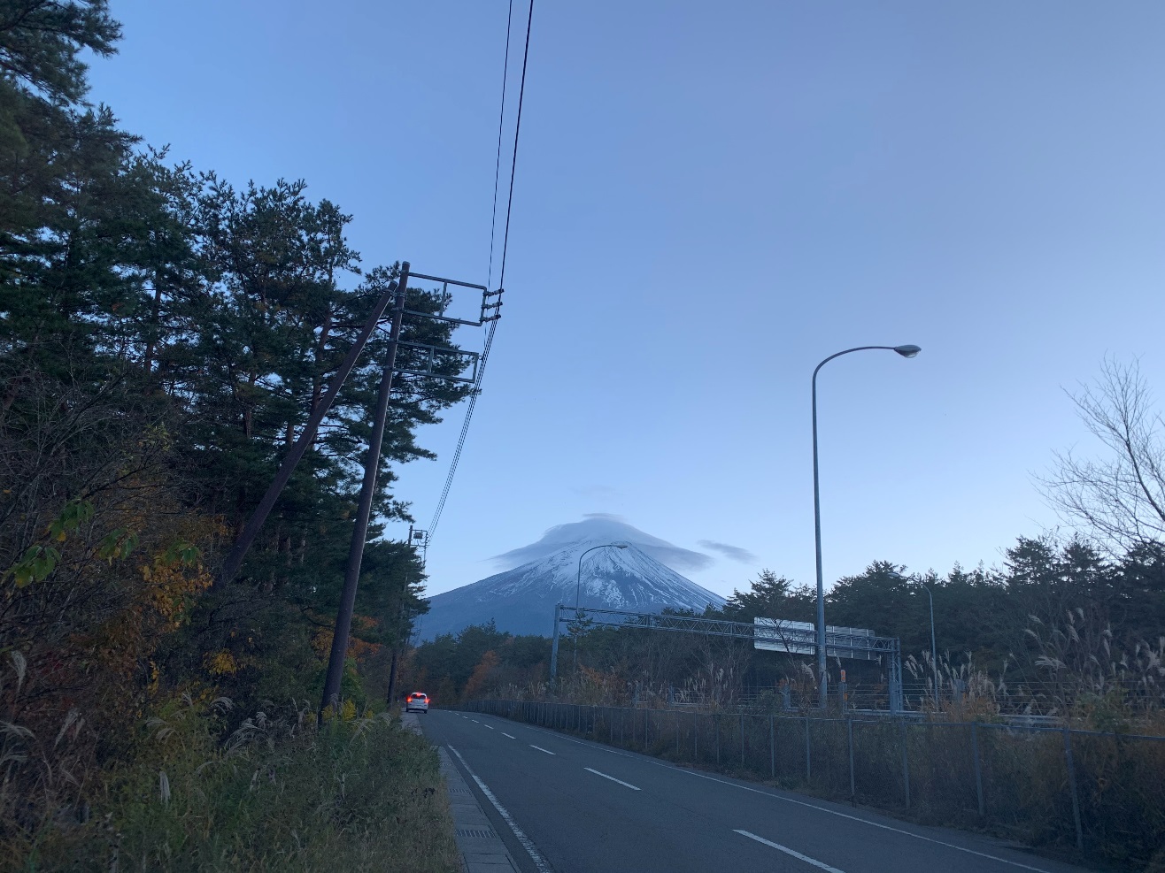 富士山、傘雲