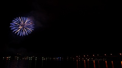 河口湖冬花火の写真