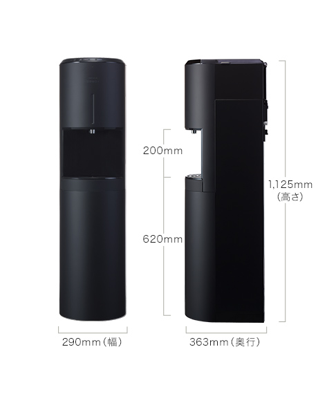 ウォーターサーバー FRECIOUS dewo bottle 黒 お申し込み｜FRECIOUS dewo ii（フレシャス・デュオツー）【公式】｜次