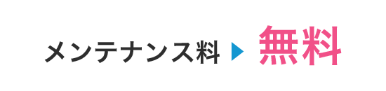 メンテナンス料無料