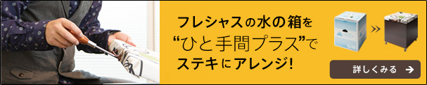 フレシャスの水の箱をひと手間プラスでステキにアレンジ！