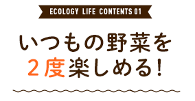 いつもの野菜を2度楽しめる！