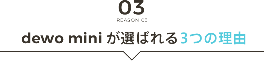 dewo mini が選ばれる3つの理由