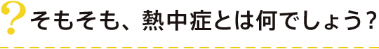 そもそも、熱中症とは何でしょう？