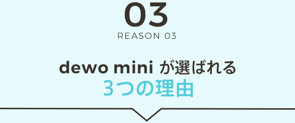 dewo mini が選ばれる3つの理由