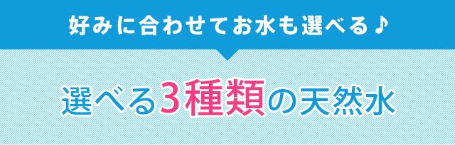 好みに合わせてお水も選べる♪