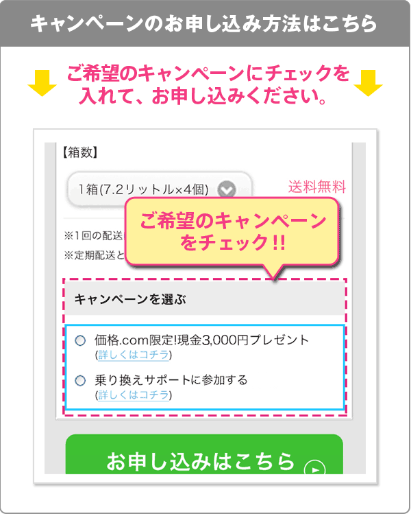 キャンペーンのお申し込み方法はこちら