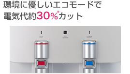 環境に優しいエコモードで電気代約30％カット！