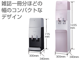 雑誌一冊分ほどの幅のコンパクトなデザイン